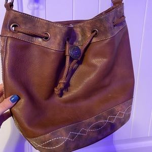 Brown leather conceal carry crossbody/ ling shoulder purse